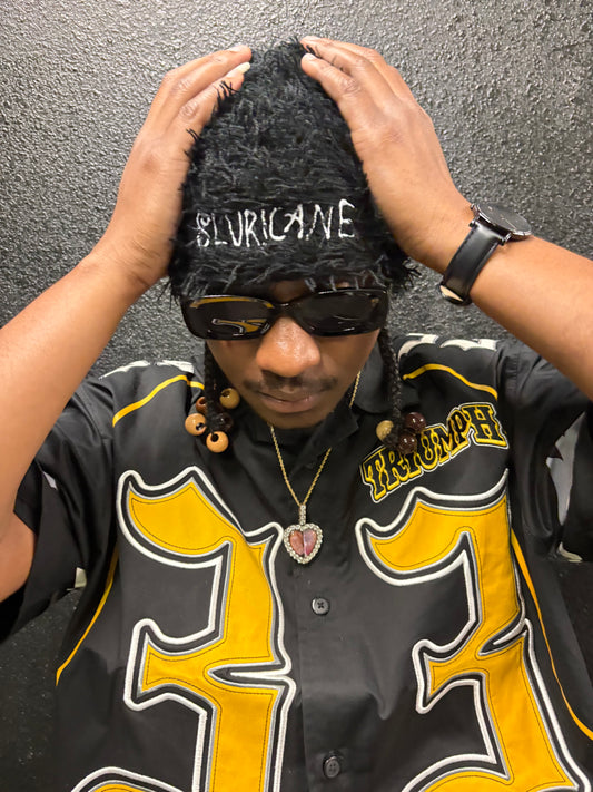 SLUR!CANE DISTRESSED SKULLY BLACK (BEANIE)