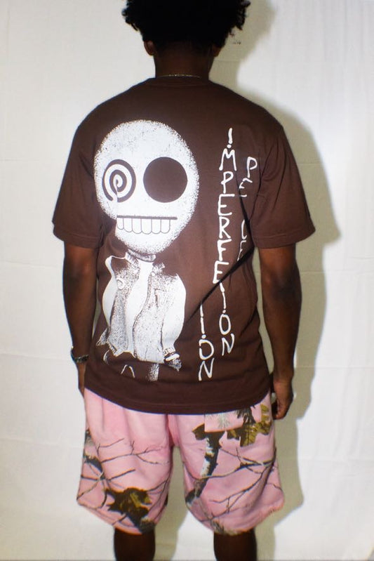 (2 PIECE BUNDLE) CHOCOLATE BROWN UZUMAKU (T-Shirt) CHERRY BLOSSOM CAMO (SHORTS)