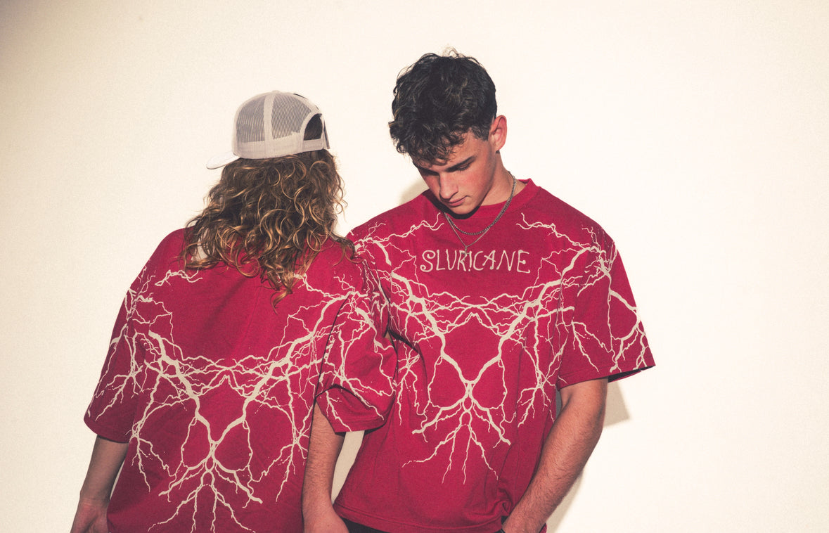RED SLUR!CANE LIGHTNING SHIRT