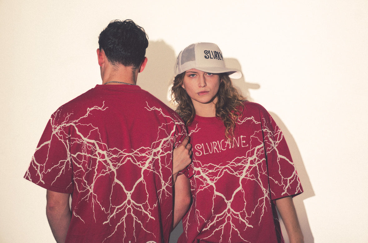 RED SLUR!CANE LIGHTNING SHIRT