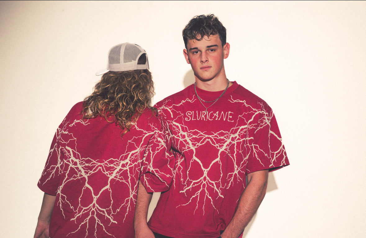 RED SLUR!CANE LIGHTNING SHIRT