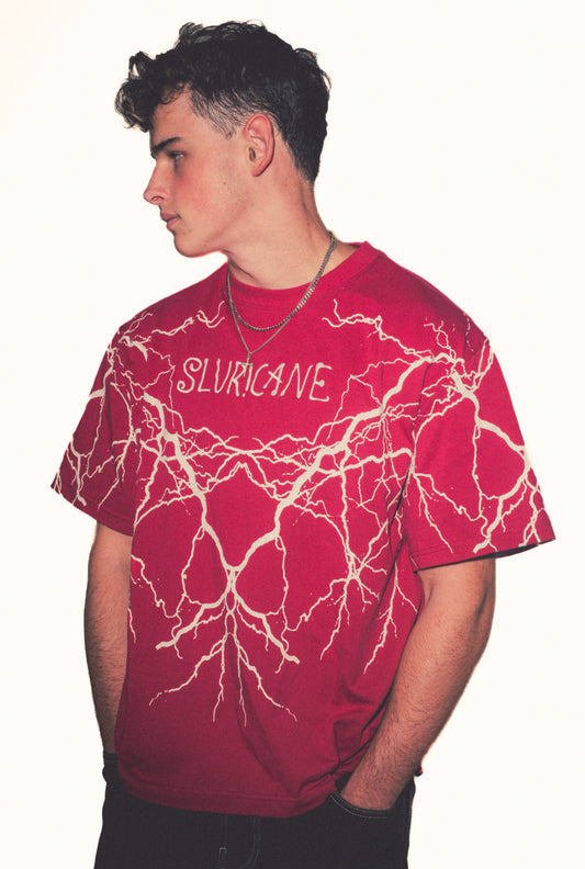 RED SLUR!CANE LIGHTNING SHIRT