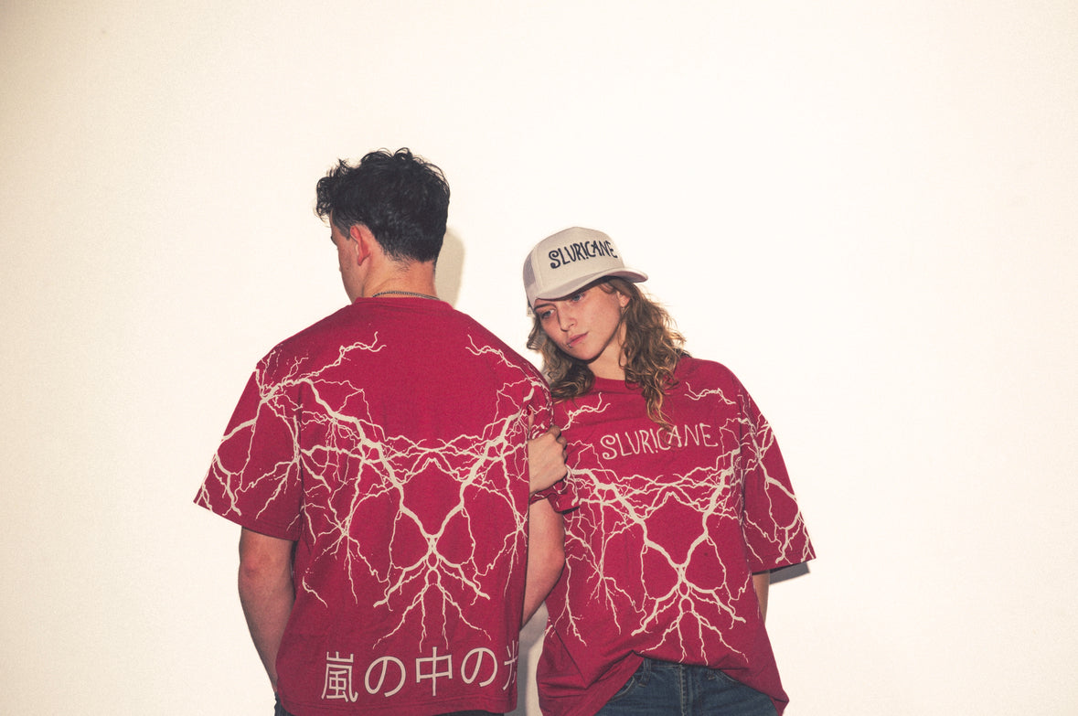 RED SLUR!CANE LIGHTNING SHIRT