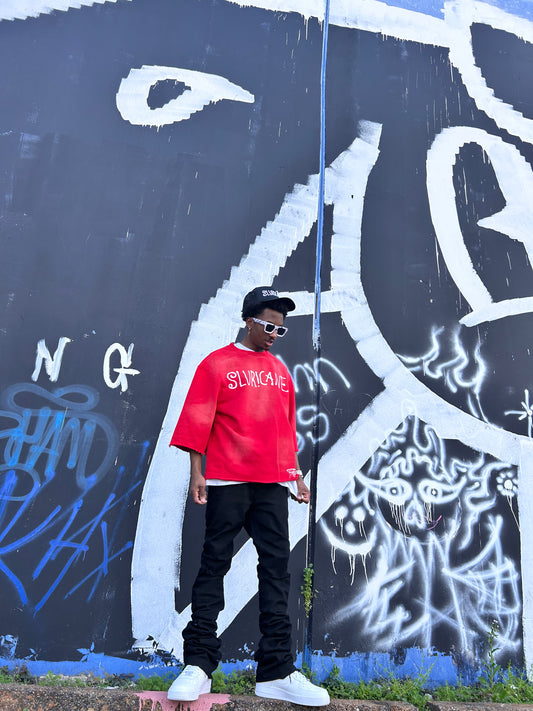 HEAVYWE!GHT OVERS!ZED UZUMAKU T-SHRIT RED PEPPERM!NT